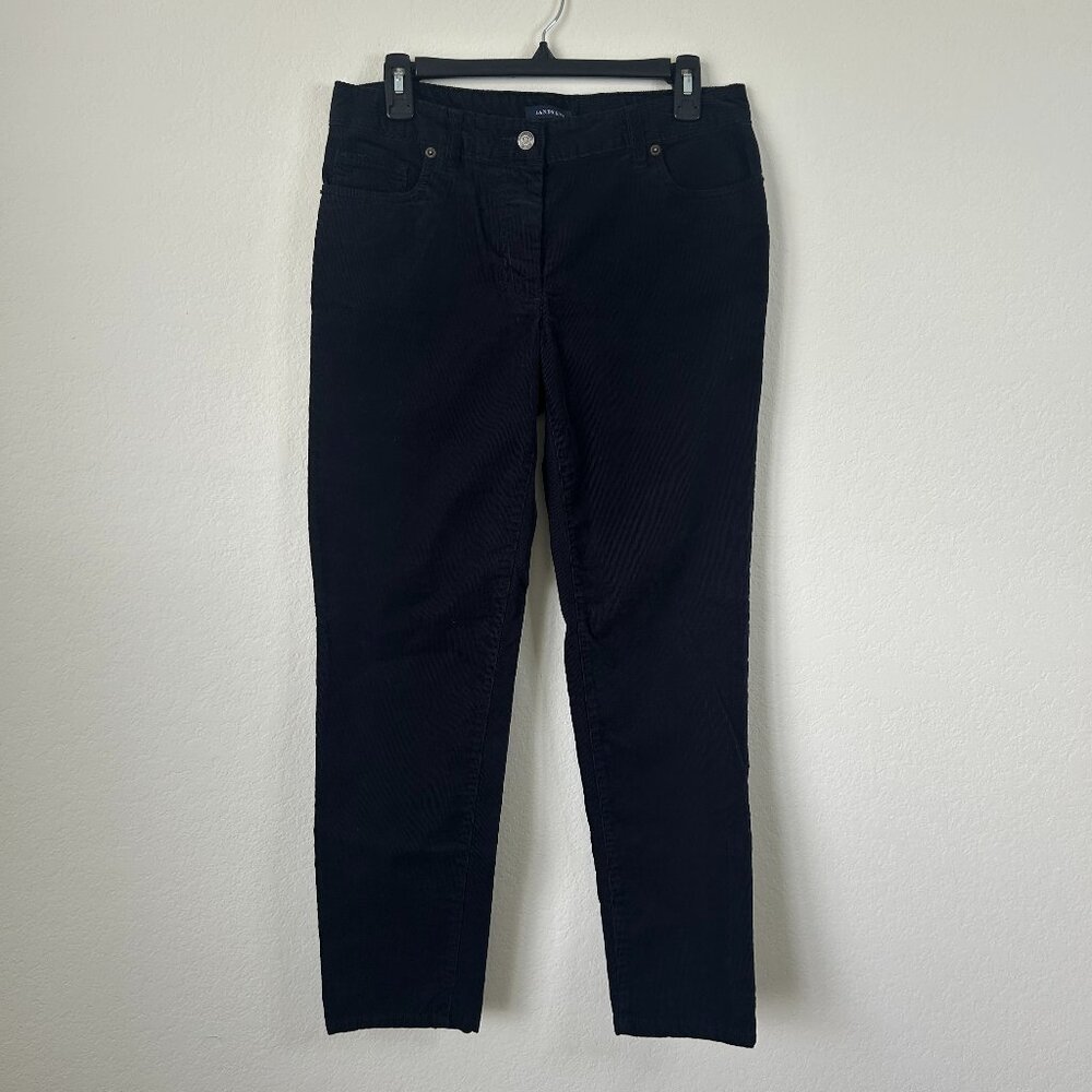 Lands End Pants Womens 8 Navy Blue Corduroy Straight Fit